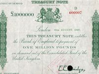 Банкноту в миллион фунтов выставят на аукцион